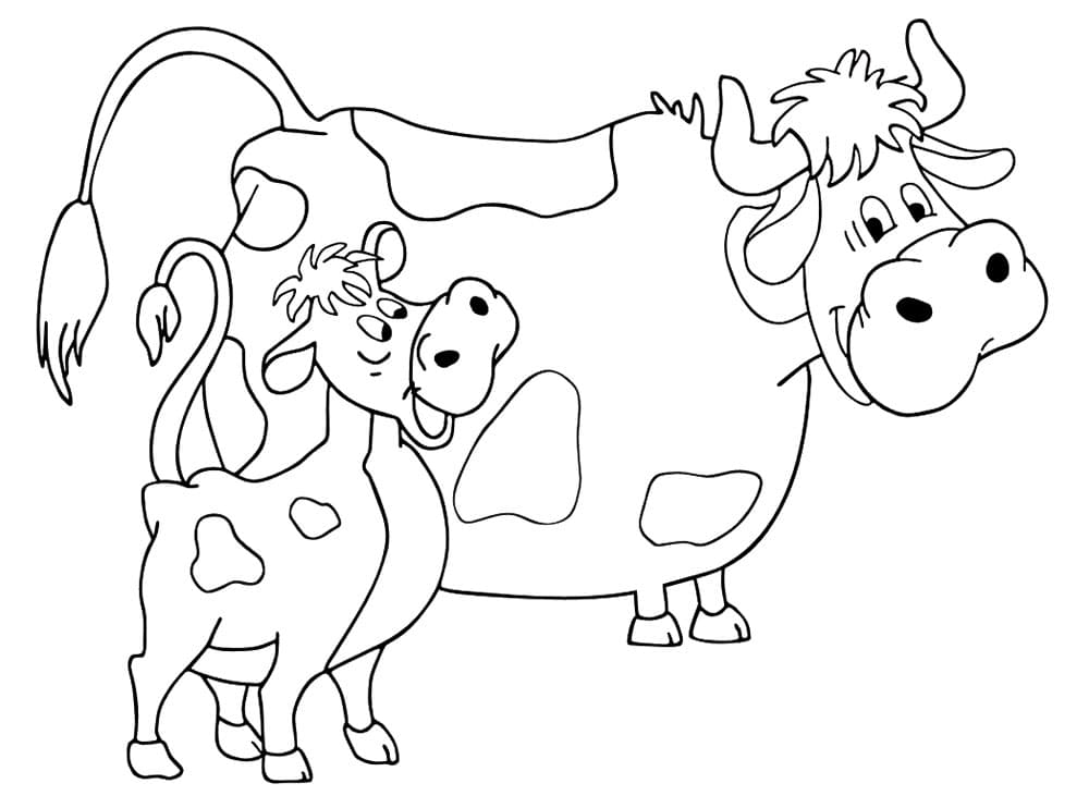 Раскраска для детей теленок