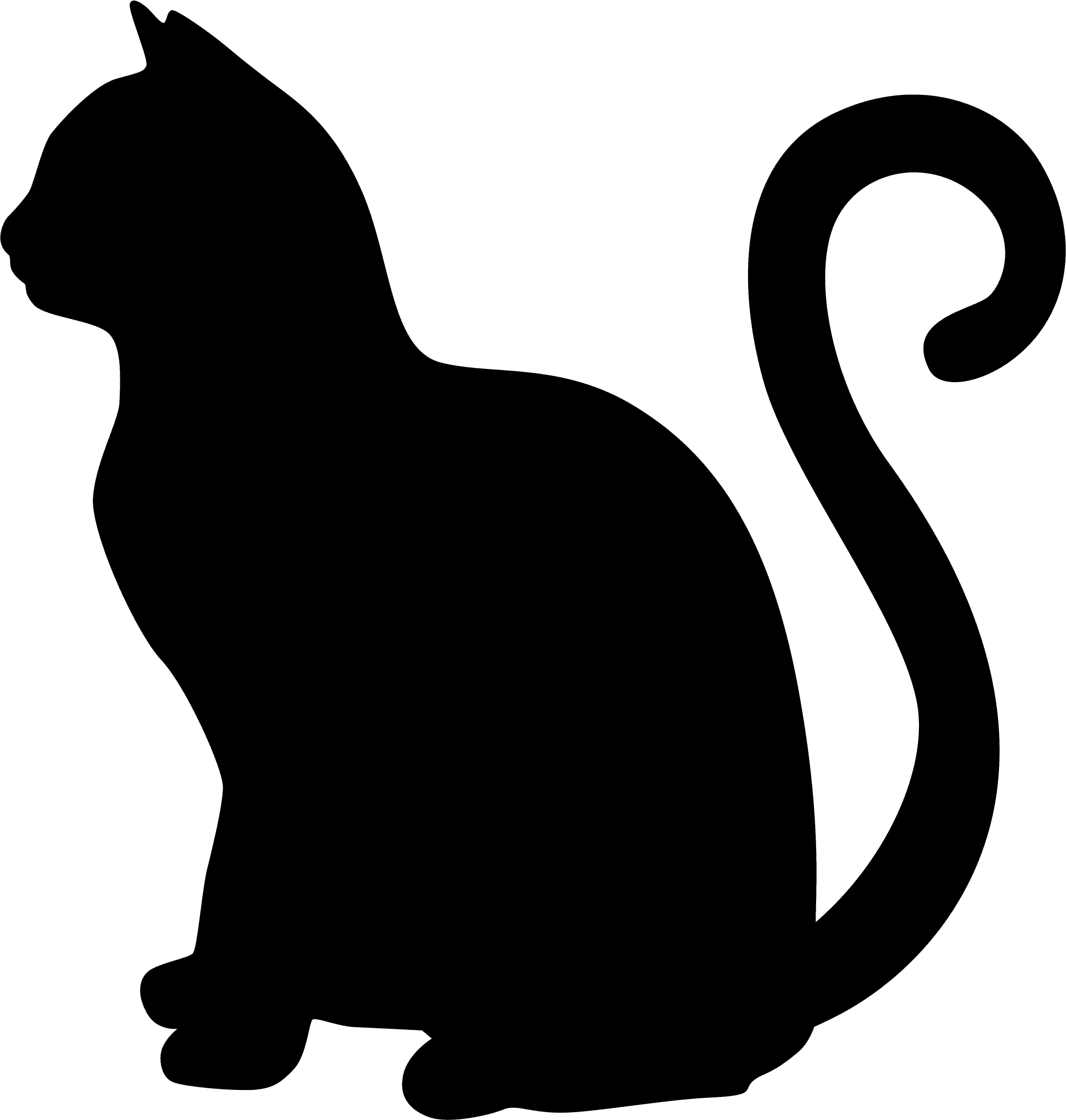 Черный кот трафарет