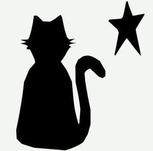 Кот и звезда трафарет