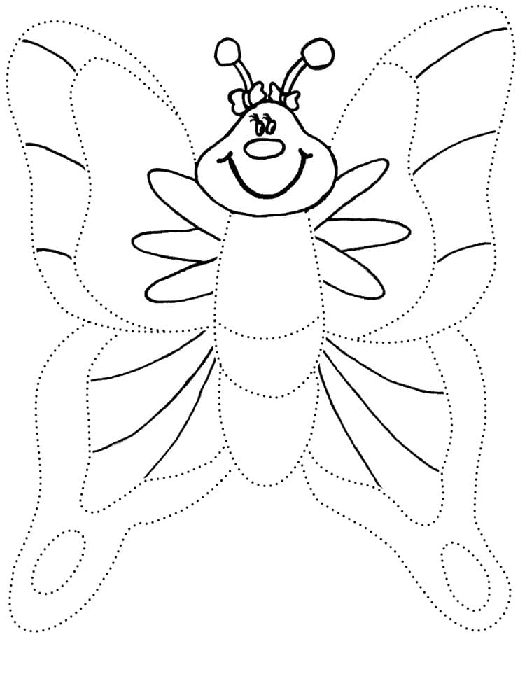 Бабочка раскраска по точкам для детей