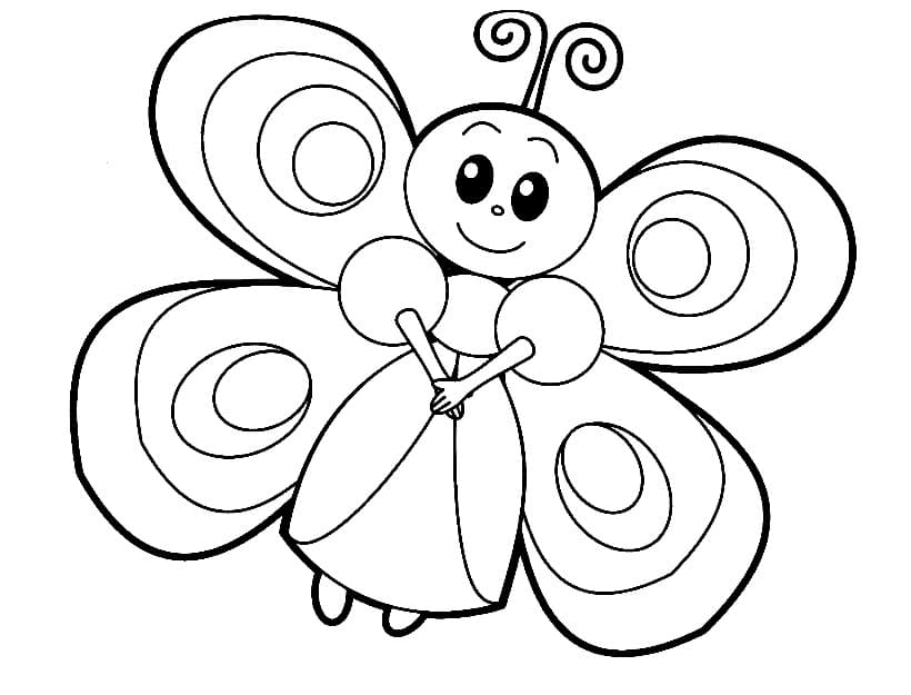 Милая бабочка раскраска