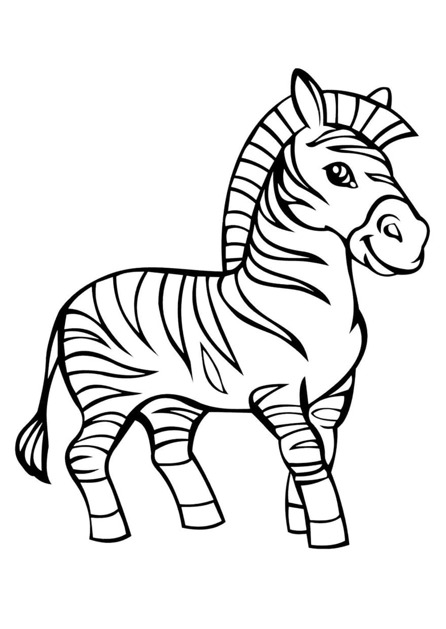 Детская раскраска зебра