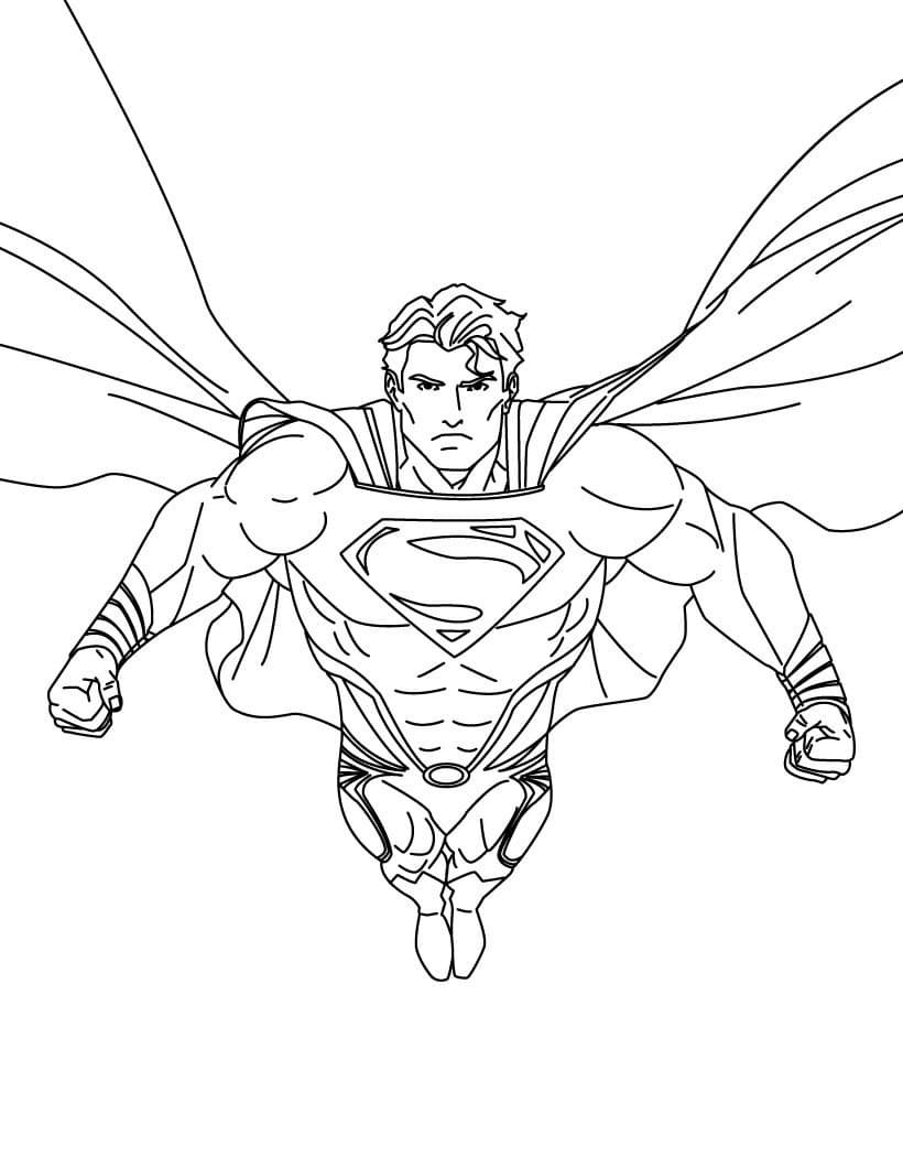 Сильный Супермен раскраска детская