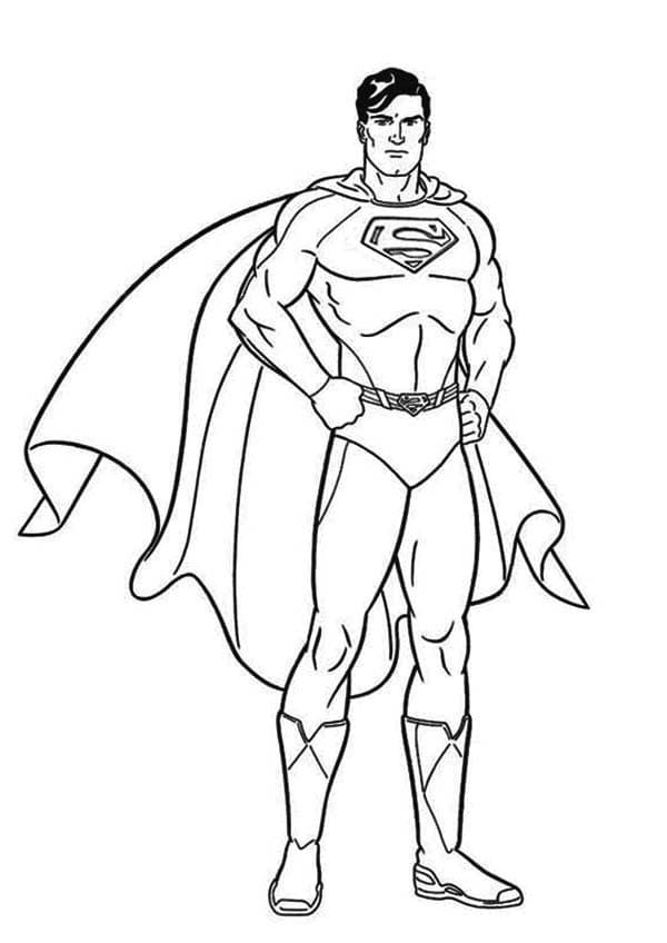 Супергерой Супермен раскраска
