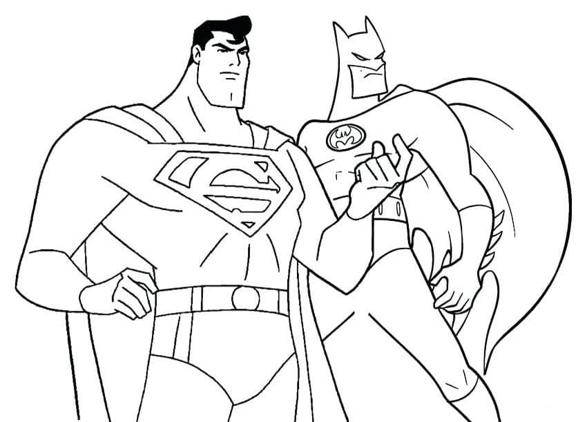 Супермен и Бэтмен раскраска