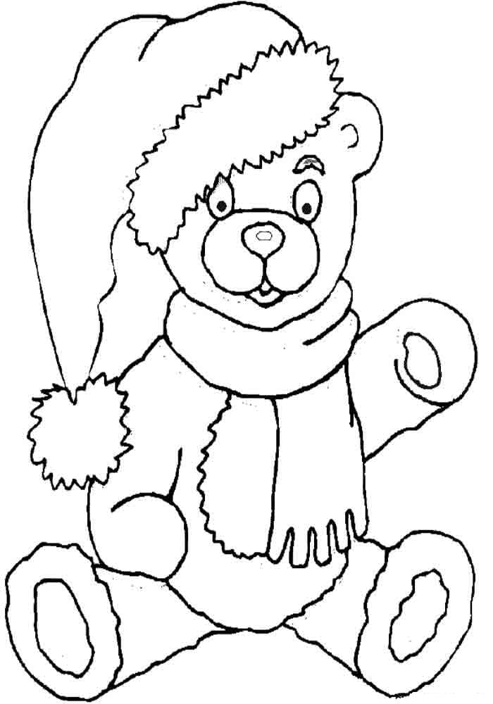 Медведь в шапке и шарфе