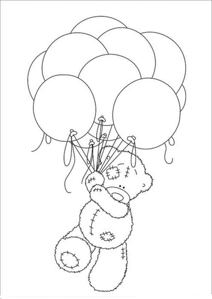 Мишка Тедди летит на воздушных шарах