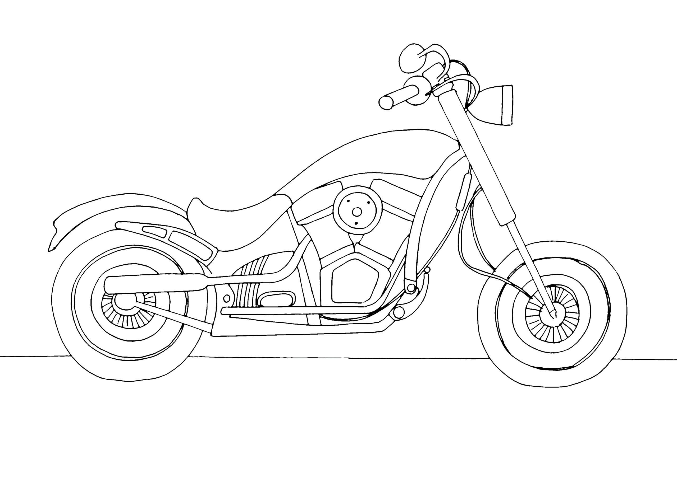 Мотоцикл раскраска для ребенка