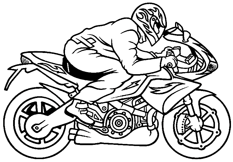 Мужчина в шлеме на мотоцикле