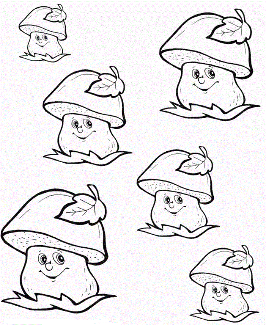 Живые грибы раскраска