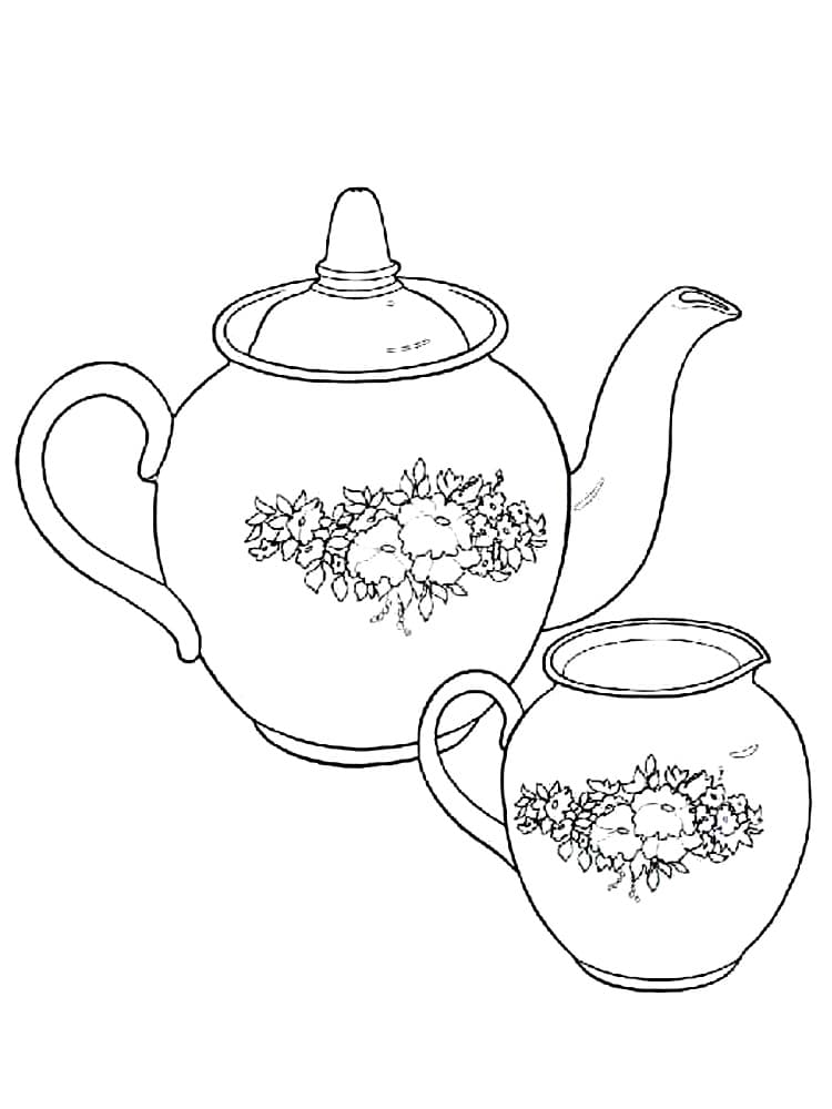 Чайник и ваза с узорами