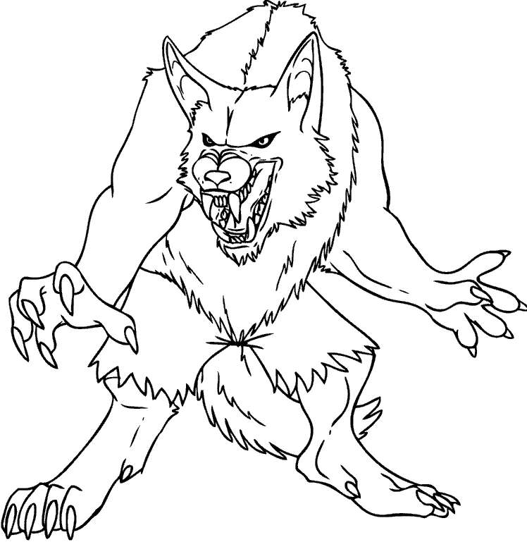 Злобный волк раскраска