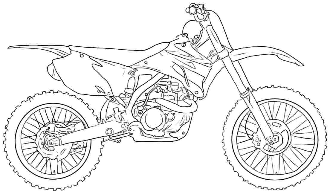 Мотоцикл для гонок раскраска