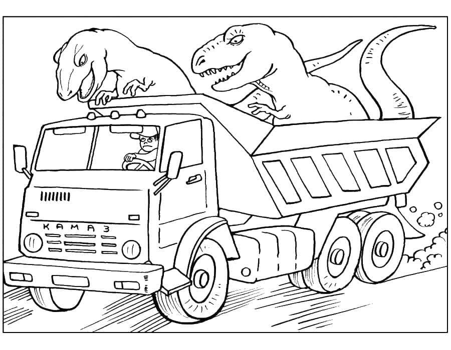 Ёольшой грузовик с динозаврами