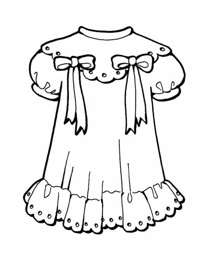 Раскраска платье для ребенка