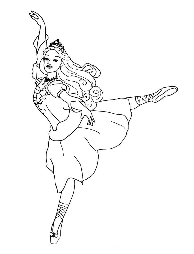 Балерина с короной раскраска