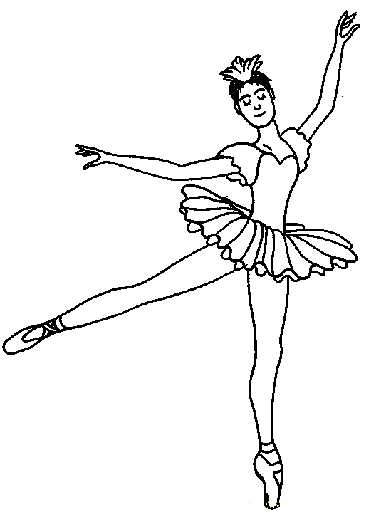 Балерина стоит на одной ноге