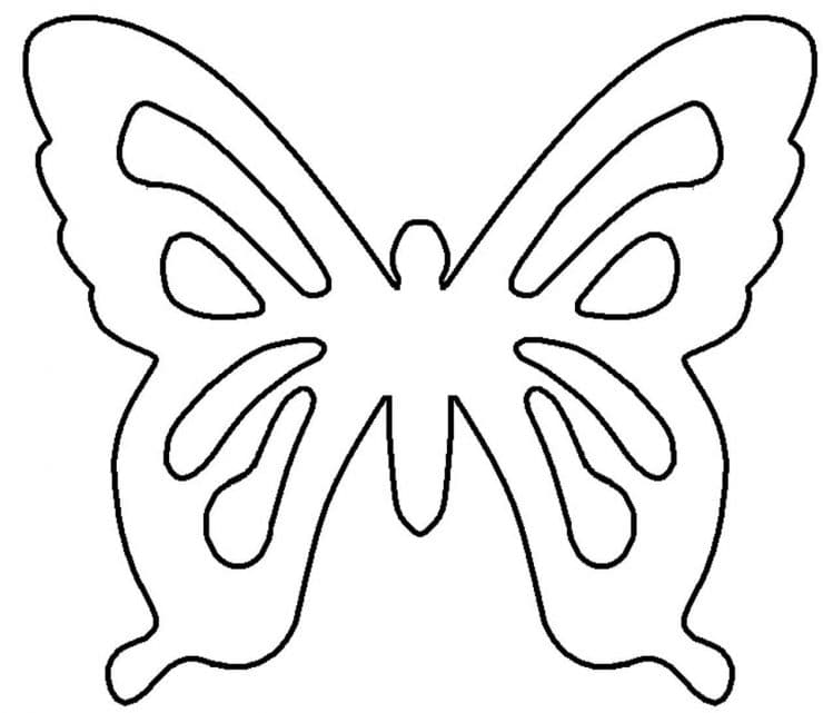 Бабочка для вырезания или раскраски