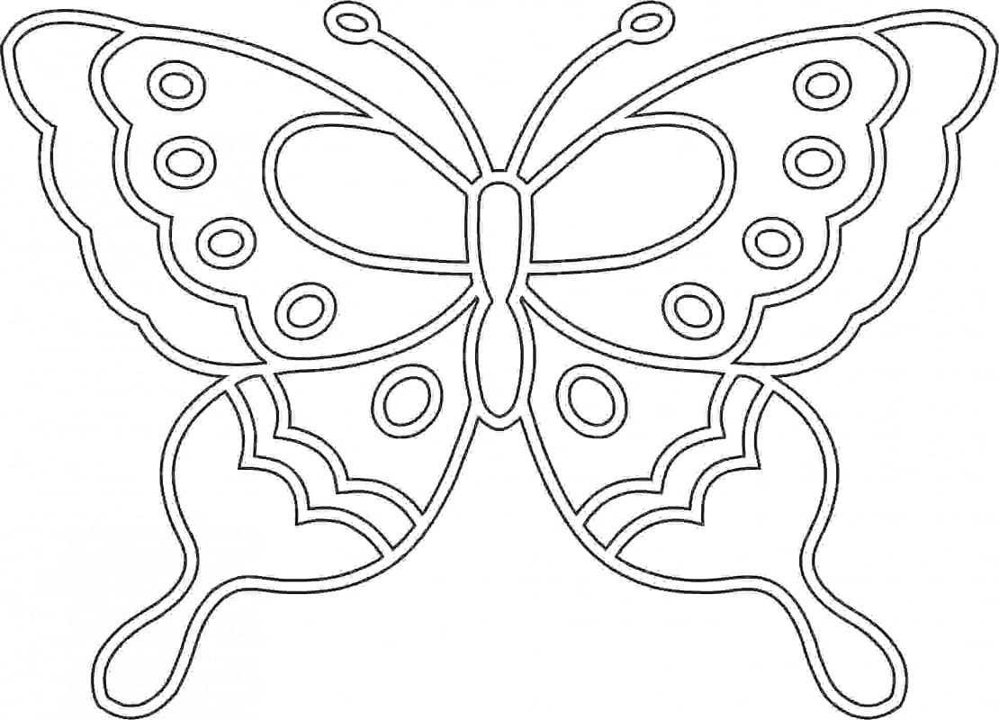 Бабочка с кружками шаблон