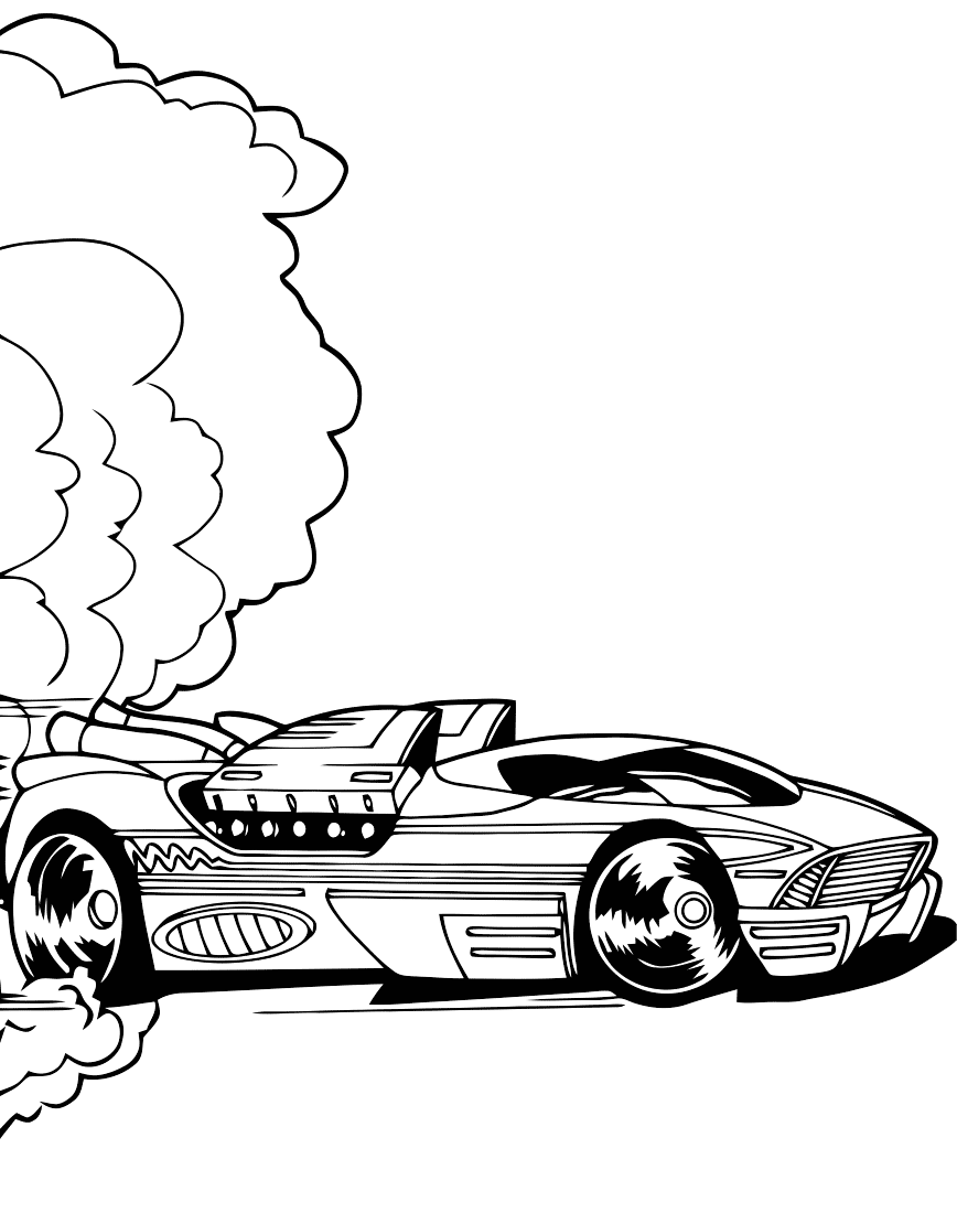 Машина Хот Вилс и дым
