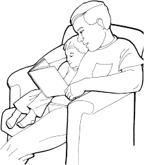 Папа с сыном читают книгу