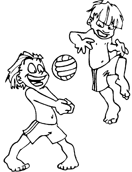 Дети играют в волейбол