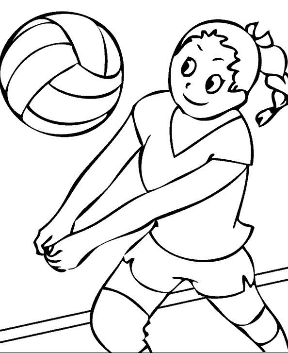 Раскраска девочка с мячиком