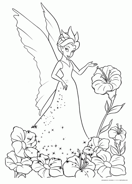 Раскраска принцессы феи