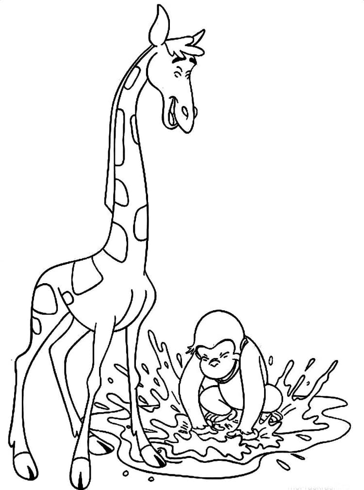 Жираф и обезьянка
