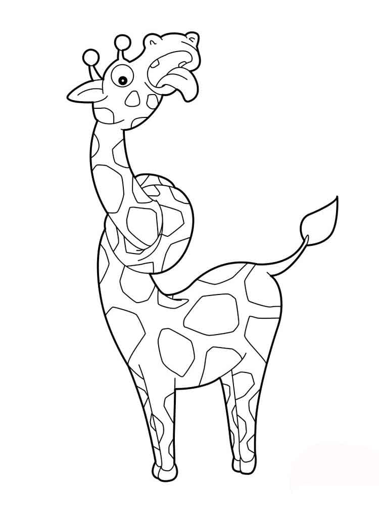 Животное жираф раскраска