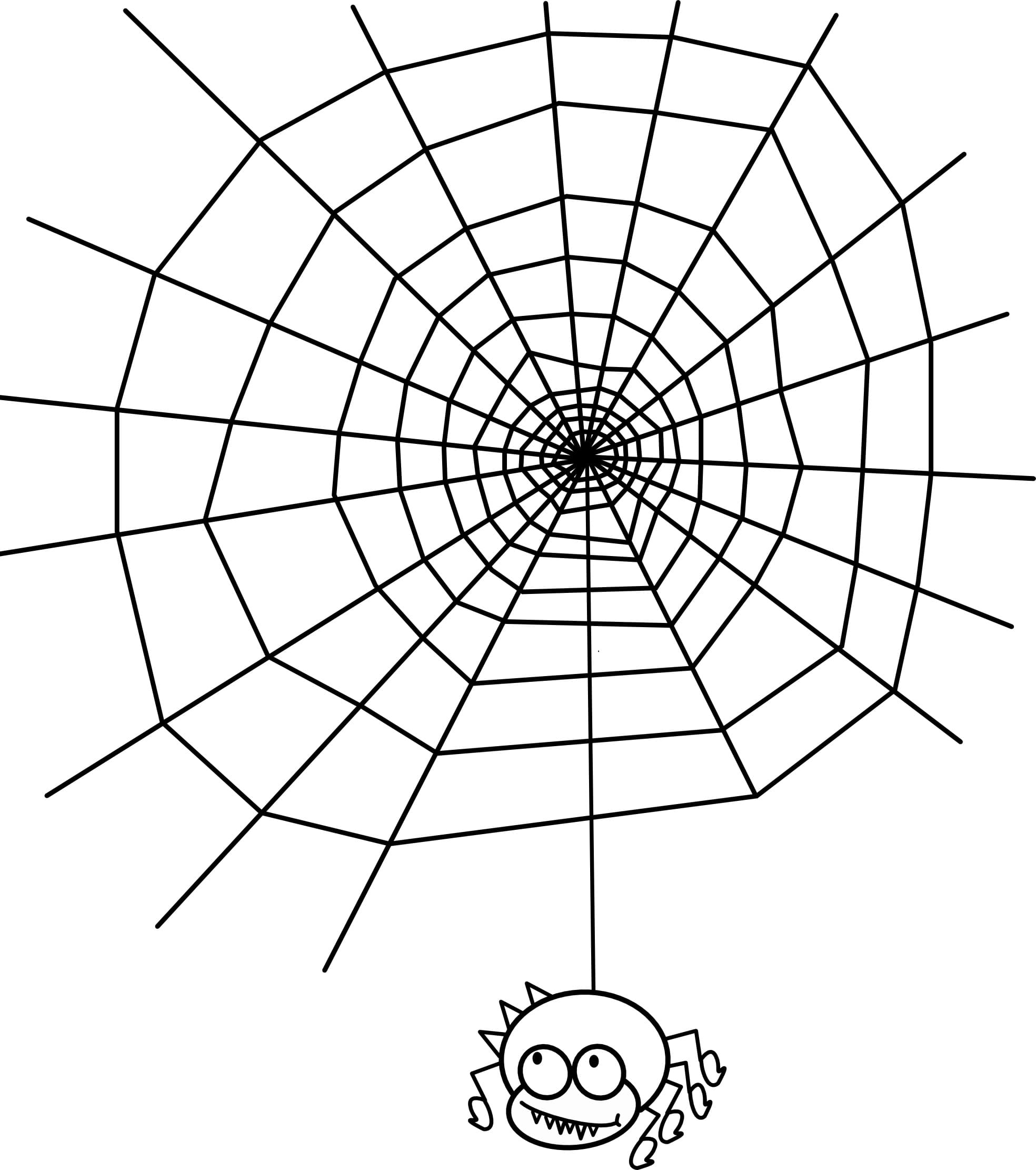 Паучек на паутине раскраска