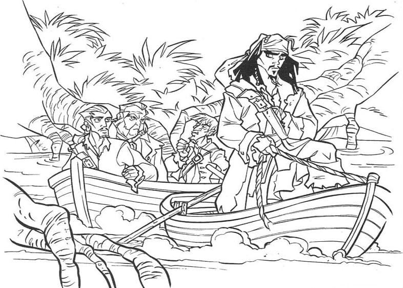 Пират и лодки раскраска детская
