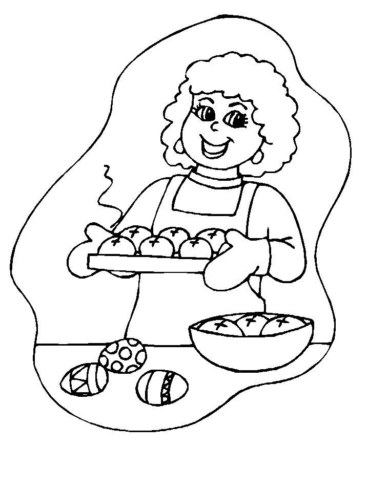 Женщина жарит булочки
