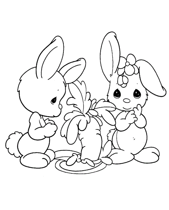 Крольчата и морковка в земле