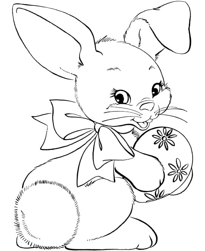 Кролик с бантиком и яйцом