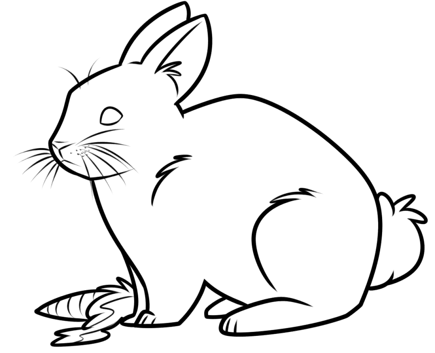 Кролик с морковкой раскраска