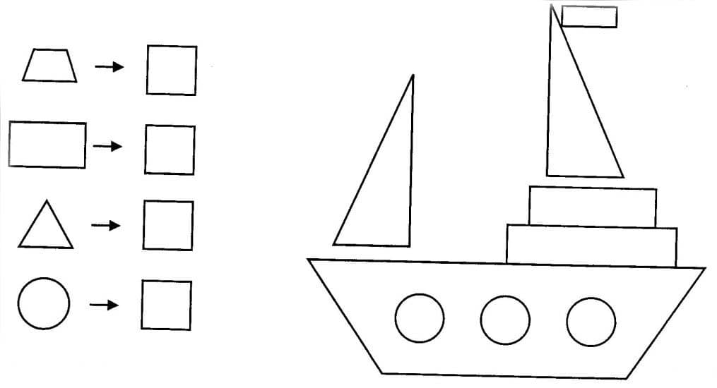 Корабль из геометрических фигур