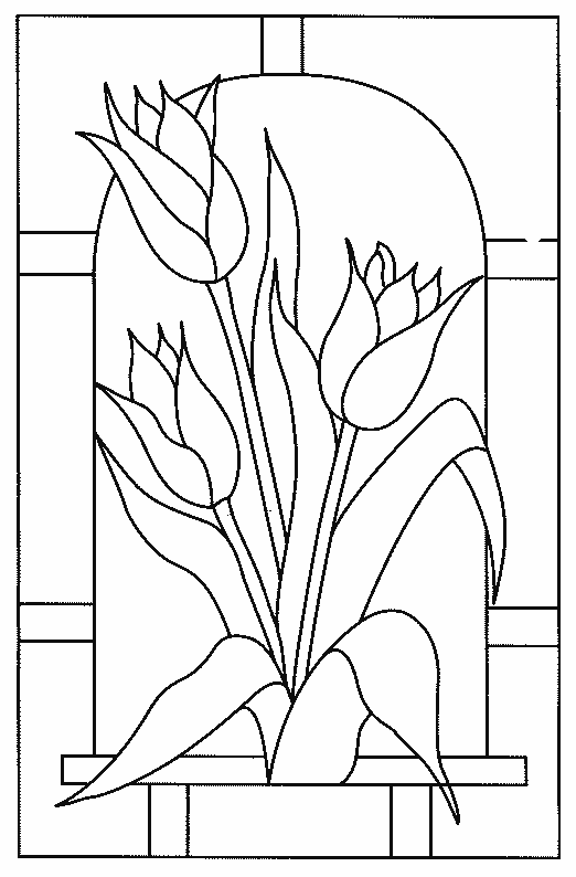 Три тюльпана раскраска