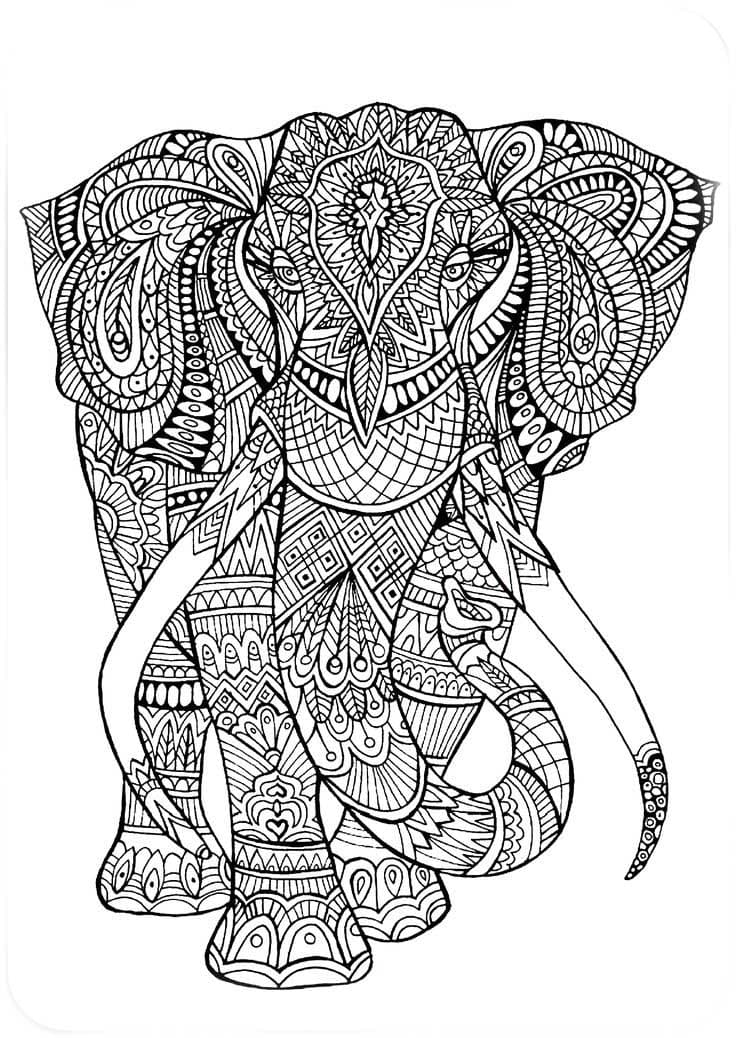 Слон антистресс раскраски