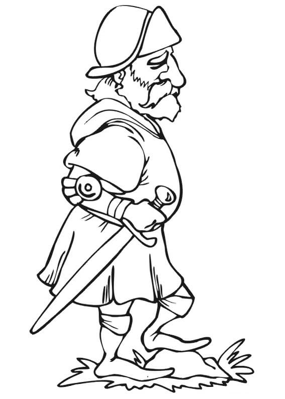 Дедушка рыцарь с мечом