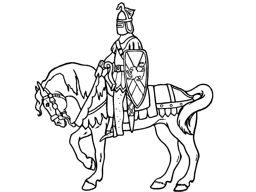 Рыцарь сидит на лошади
