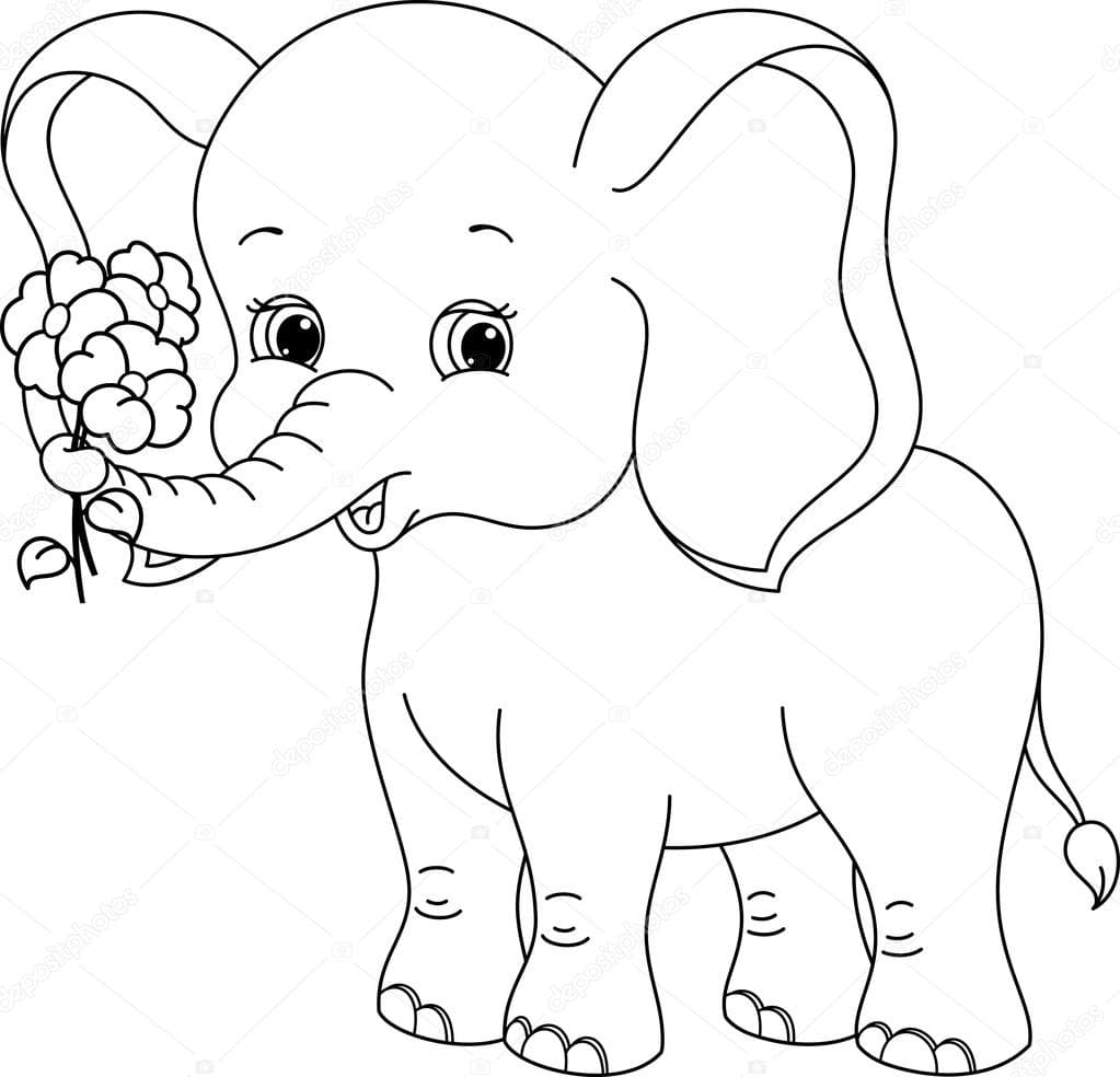 Слоник с цветочками