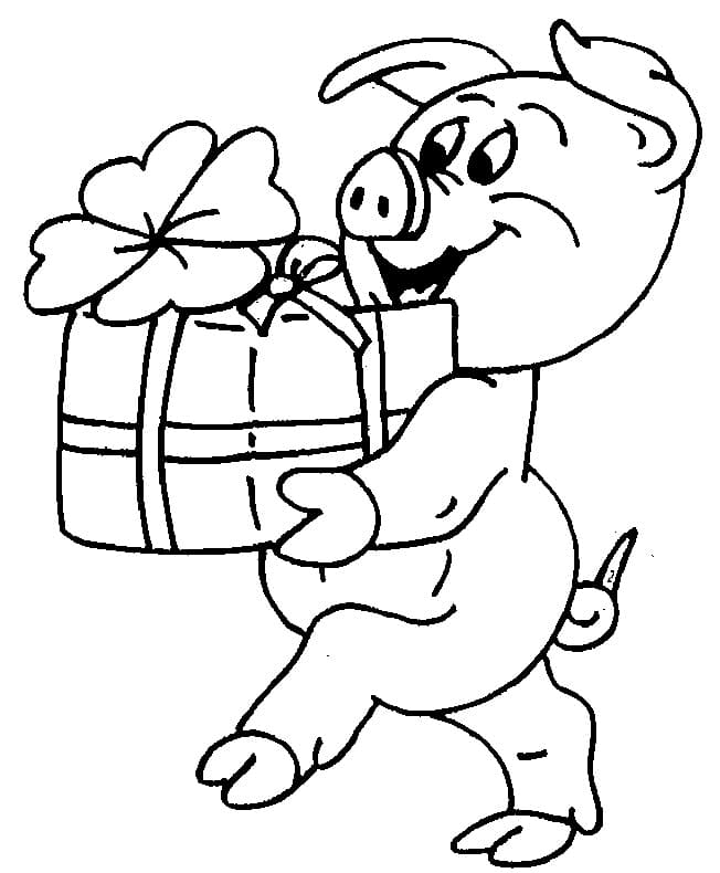Свинья с подарком