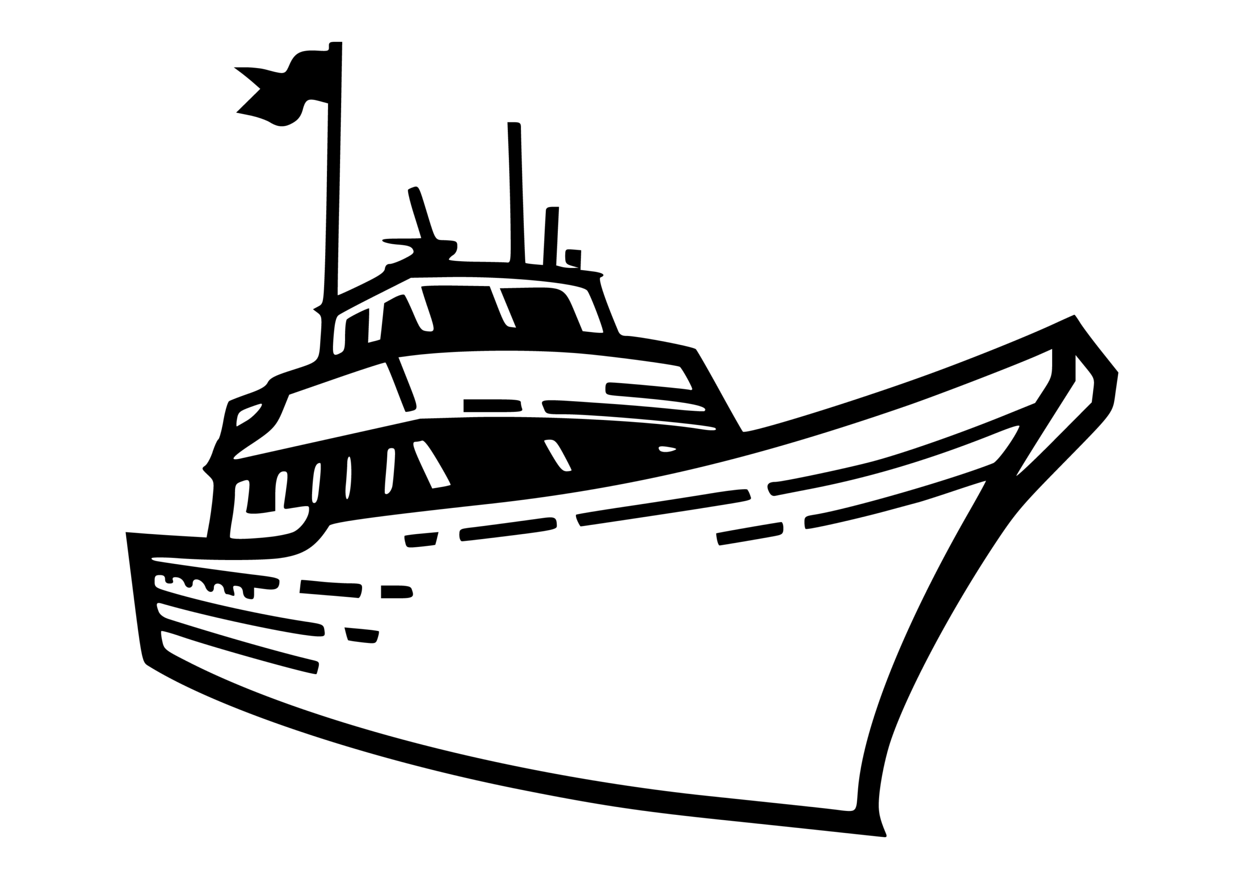 Корабль с флагом