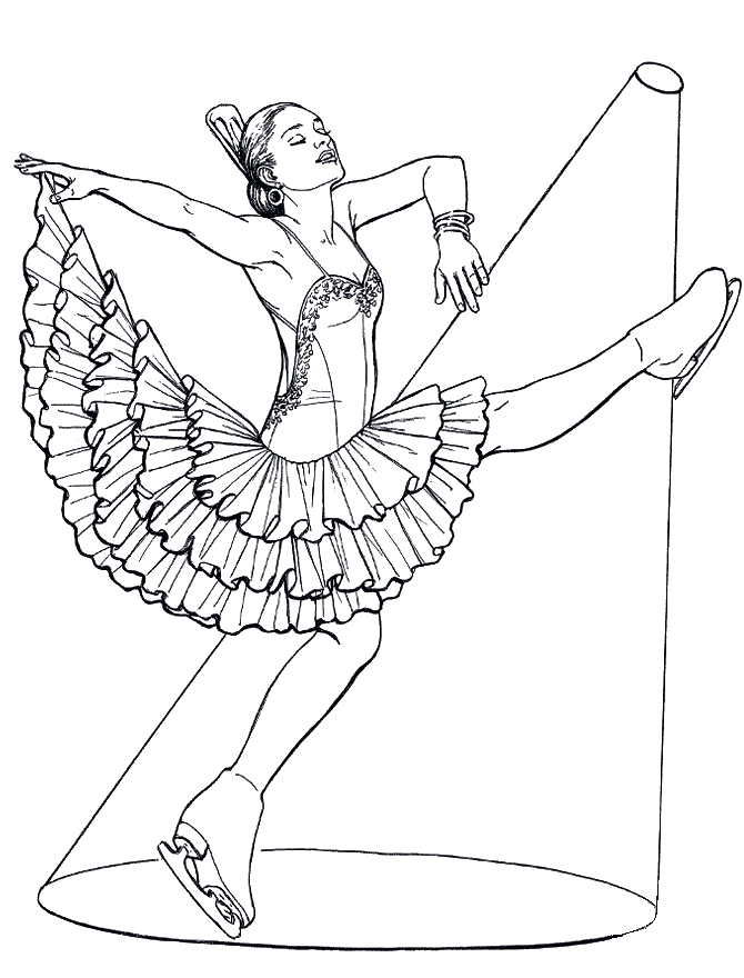 Раскраска «Девочка на коньках»