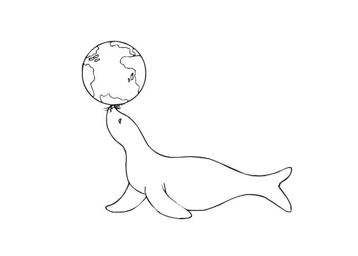 Тюлень с глобусом