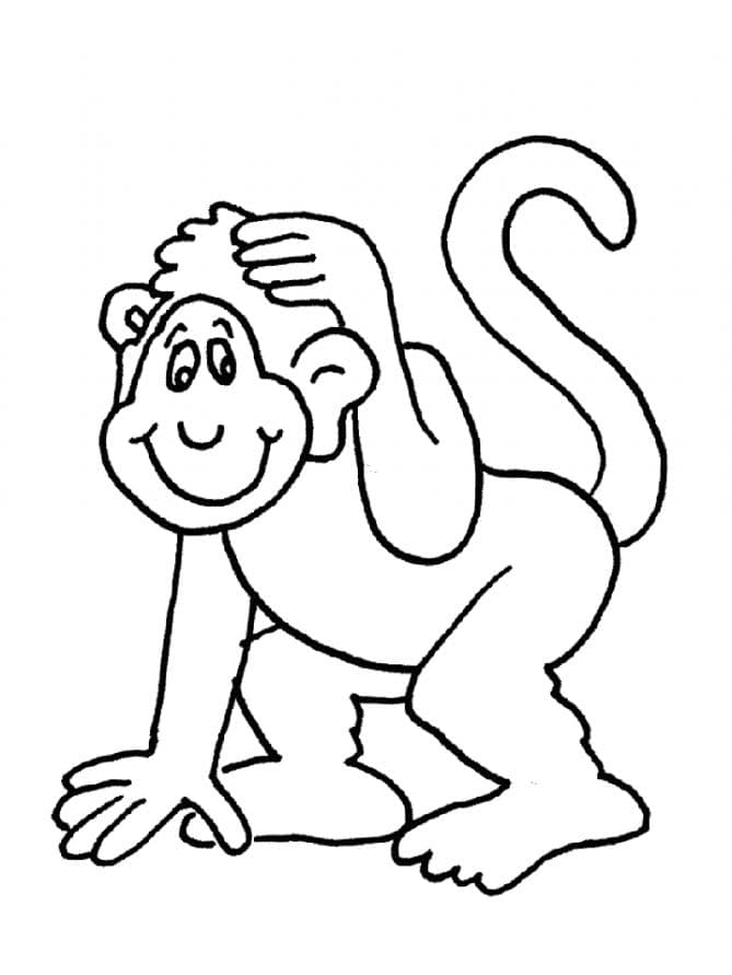 Раскраска детская обезьянка