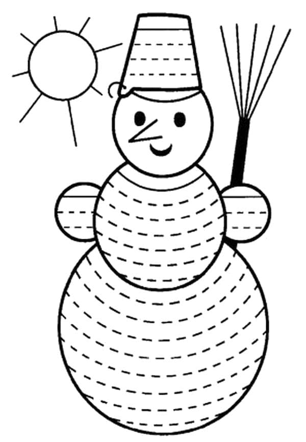Снеговик раскраска штриховка