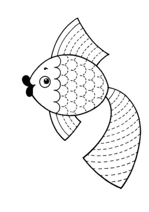 Золотая рыбка раскраска штриховка