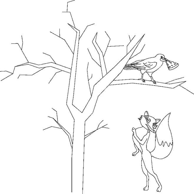 Лисичка и ворона с сыром